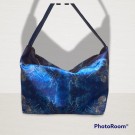 Tracolla ecopelle blu