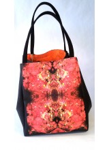 Borsa sacca nera e rossa in PVC- grande